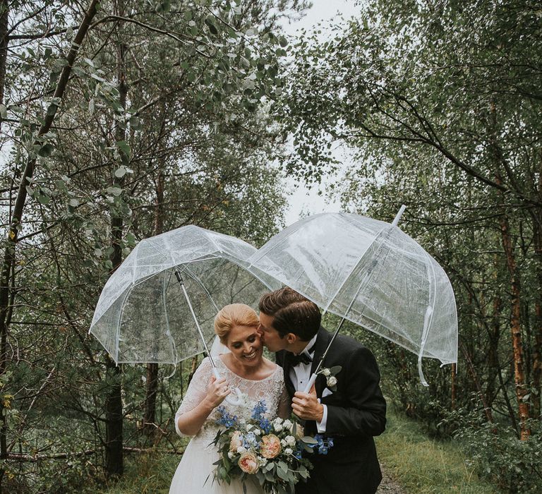 Bride in Willowby Watters 'Amelia' Gown | Groom in Hugo Boss Tuxedo | Rustic Barn Wedding in Norway | Christin Eide Photography