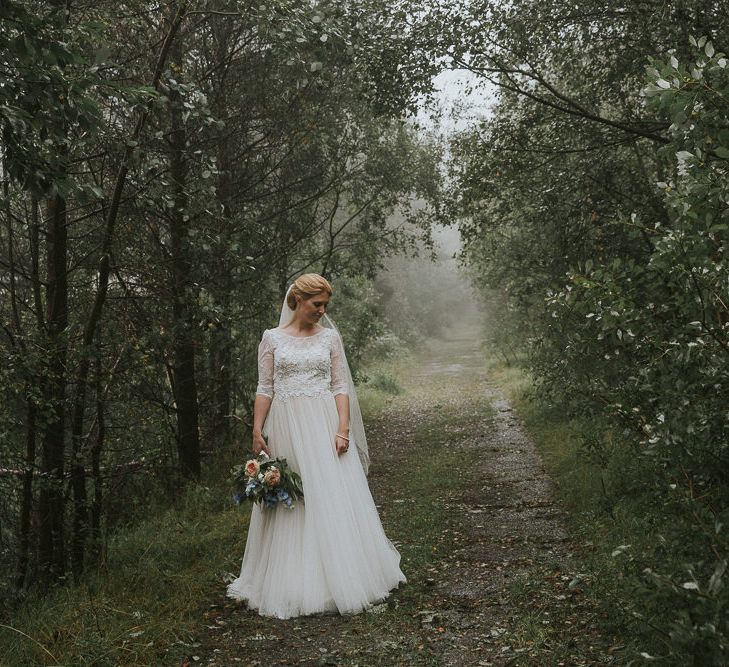 Bride in Willowby Watters 'Amelia' Gown | Rustic Barn Wedding in Norway | Christin Eide Photography