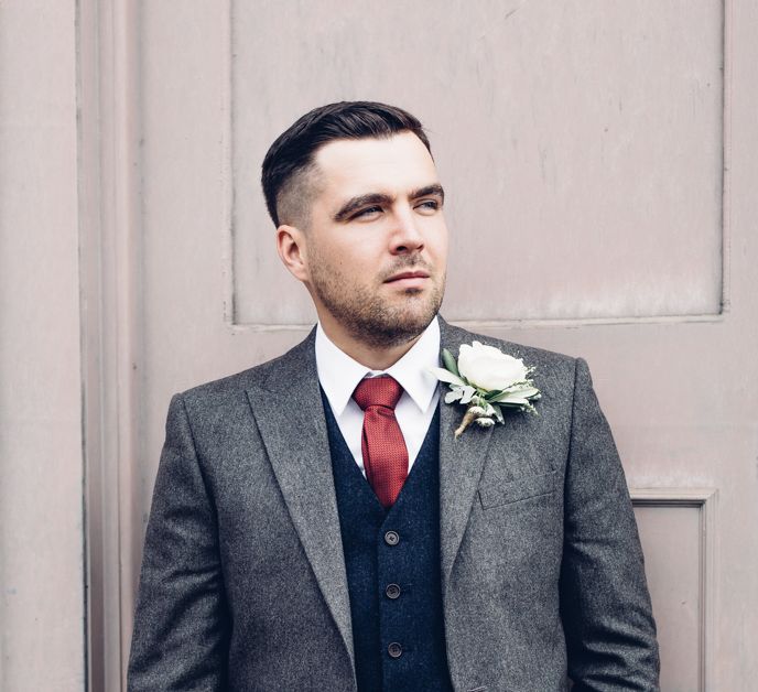 Groom in Grey Next Suit