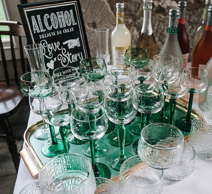 Wedding Drinks In Vintage Glassware