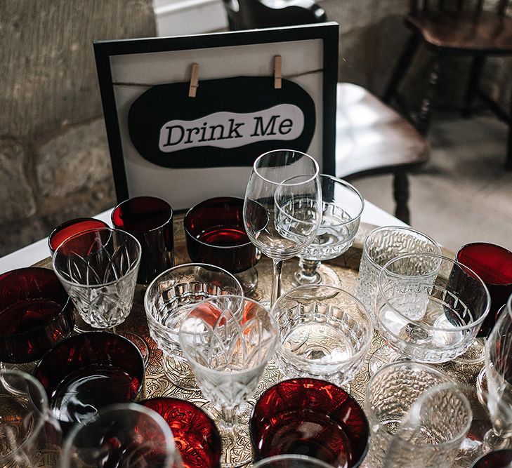 Wedding Drinks In Vintage Glassware