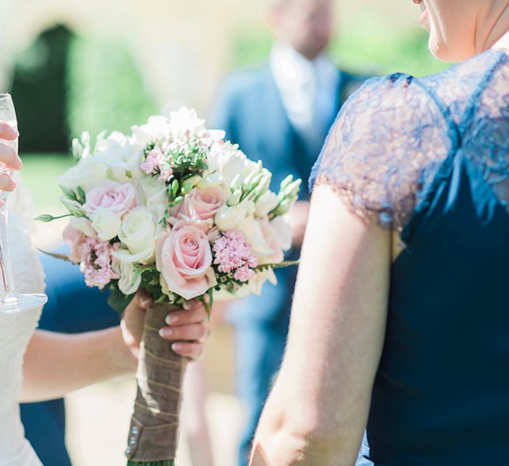 Structured Bridal Bouquet With Pink Roses