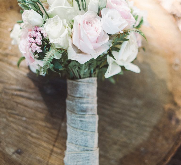 Structured Bridal Bouquet With Pink Roses