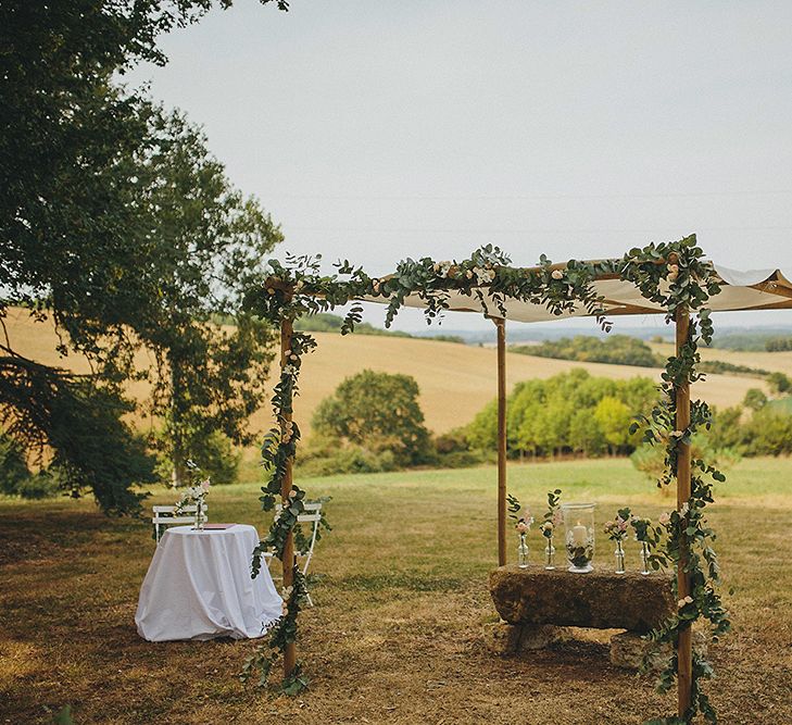 Altar | Destination Wedding at Chateau de Lartigolle,Pessan France | Petar Jurica Photography