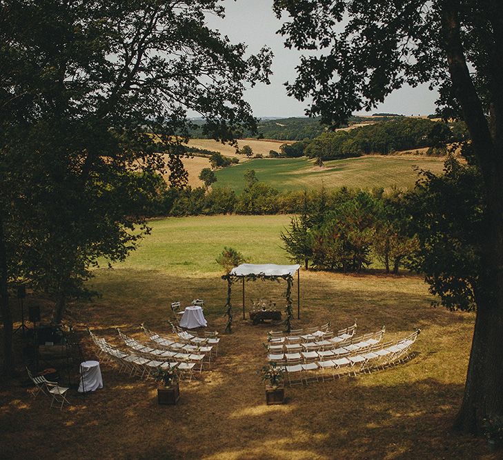 Outdoor Ceremony | Destination Wedding at Chateau de Lartigolle,Pessan France | Petar Jurica Photography