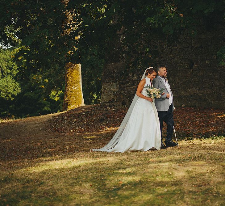 Bride & Father of The Bride | Outdoor Destination Wedding at Chateau de Lartigolle,Pessan France | Petar Jurica Photography