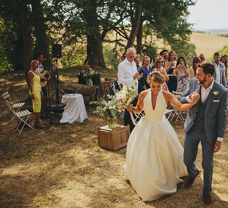 Bride in Jesús Peiró 3000 Dress from Morgan Davies Bridal | Groom in New & Lingwood Three Piece Suit | Petar Jurica Photography