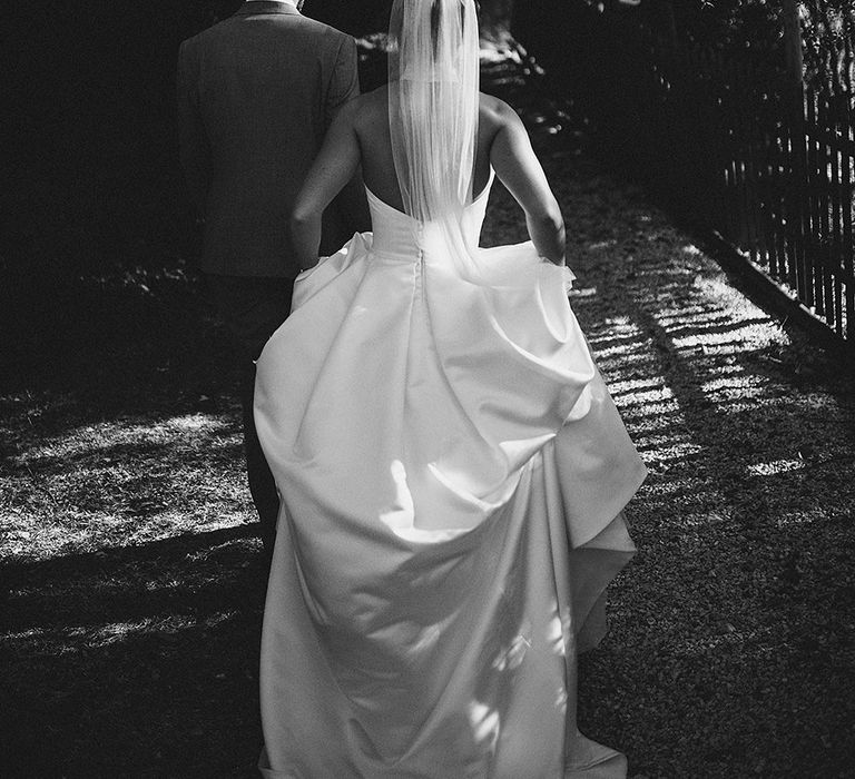 Bride in Jesús Peiró 3000 Dress from Morgan Davies Bridal | Groom in New & Lingwood Three Piece Suit | Petar Jurica Photography