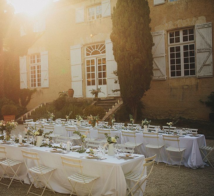 Table Setting | Destination Wedding at Chateau de Lartigolle,Pessan France | Petar Jurica Photography