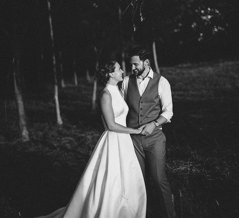 Bride in Jesús Peiró 3000 Dress from Morgan Davies Bridal | Groom in New & Lingwood Three Piece Suit | Petar Jurica Photography