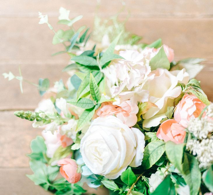 Pastel Wedding Bouquet With Faux Flowers