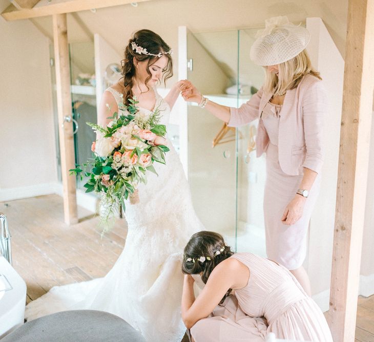 Boho Bride With Braid & Flowers In Her Hair