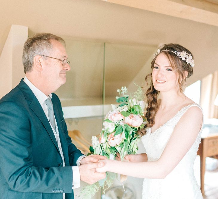 Boho Bride With Braid & Flowers In Her Hair