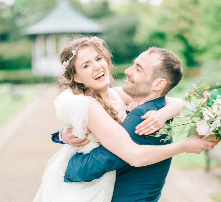 Pastel Wedding With A Epic Dessert Table & Sweet Bar Bride In Preloved Wedding Dress With Images By Sarah Jane Ethan & Matt Ethan Photography