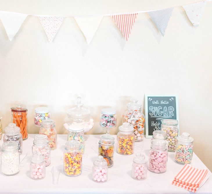 Pastel Wedding With A Epic Dessert Table & Sweet Bar Bride In Preloved Wedding Dress With Images By Sarah Jane Ethan & Matt Ethan Photography