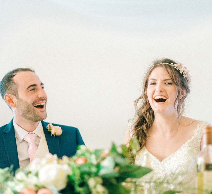 Pastel Wedding With A Epic Dessert Table & Sweet Bar Bride In Preloved Wedding Dress With Images By Sarah Jane Ethan & Matt Ethan Photography