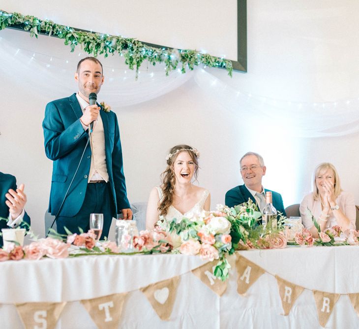 Pastel Wedding With A Epic Dessert Table & Sweet Bar Bride In Preloved Wedding Dress With Images By Sarah Jane Ethan & Matt Ethan Photography