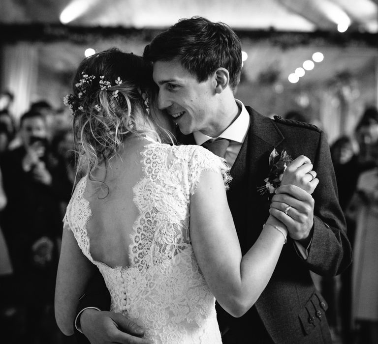 Foliage Filled Wedding At Colstoun East Lothian With Polytunnel Ceremony And Bridesmaids In Dusky Pink & Images From Caro Weiss Photography