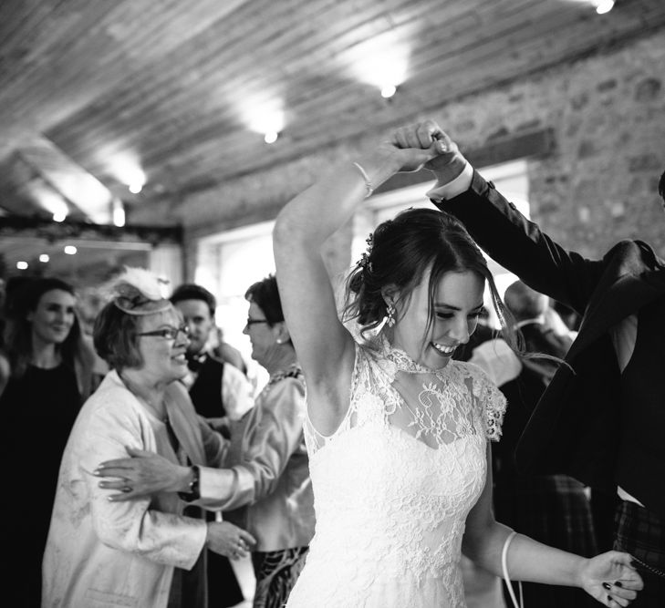 Foliage Filled Wedding At Colstoun East Lothian With Polytunnel Ceremony And Bridesmaids In Dusky Pink & Images From Caro Weiss Photography