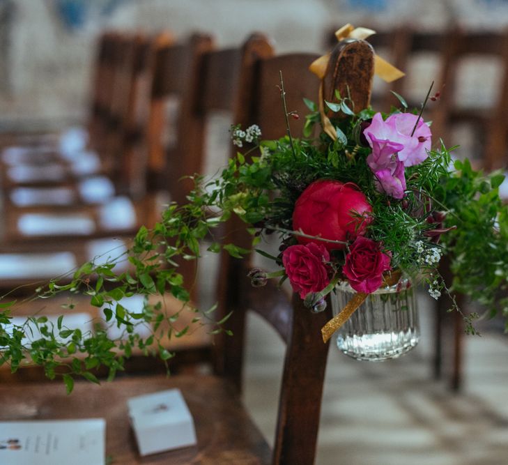 Aisle Chair Flower Decor | Helen Abraham Photography