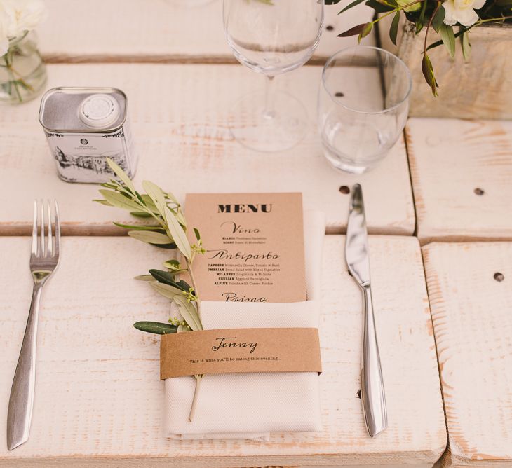 Rustic Place Setting & Menu Card