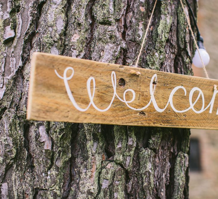 Wood Welcome Wedding Sign