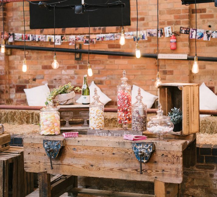 Industrial Lighting & Sweet Table