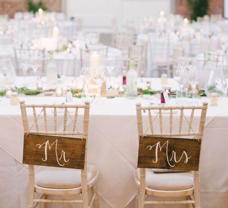 Rustic Mr & Mrs Wooden Chair Back Signs