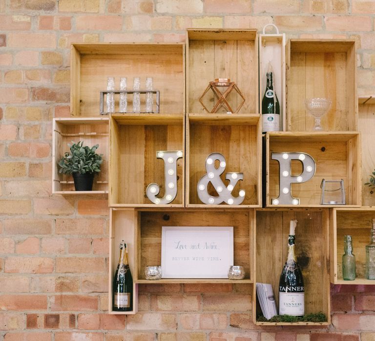 Hanging Wooden Crate Wedding Decor