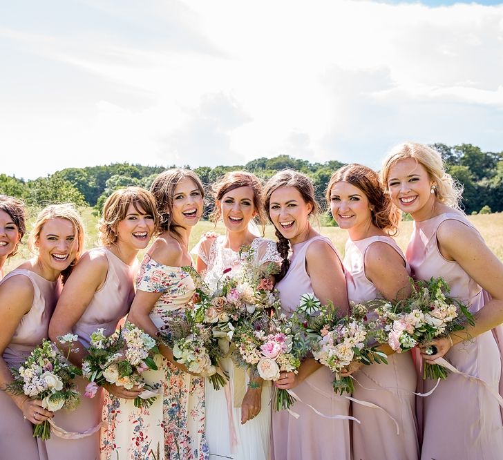 Bridesmaids in Pink 'Taylor' Ghost Dresses