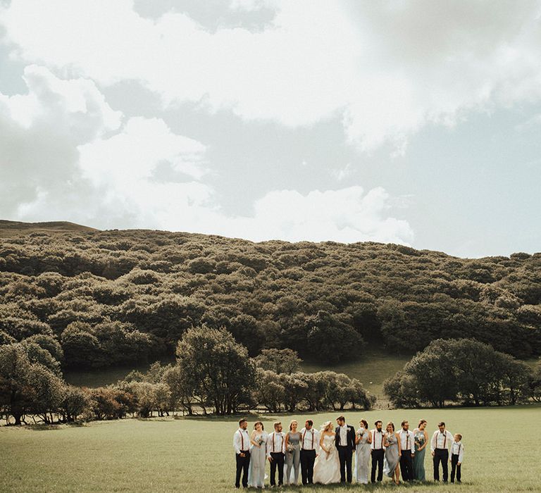 Wedding Party | Outdoor Festival Beach Wedding at Aberdovey in Wales | Katie Ingram Photography