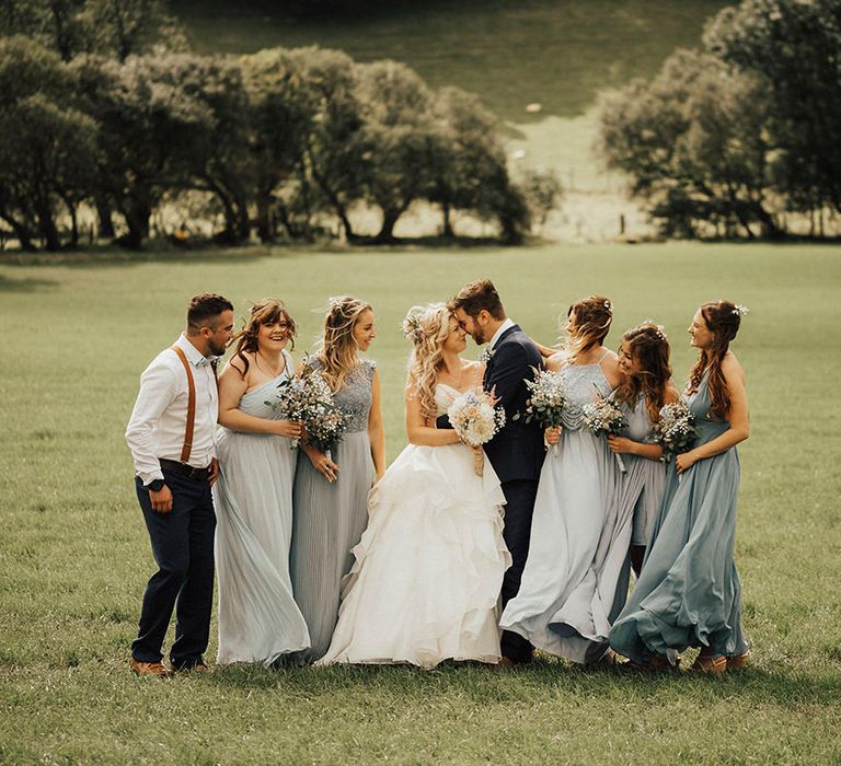 Wedding Party | Outdoor Festival Beach Wedding at Aberdovey in Wales | Katie Ingram Photography