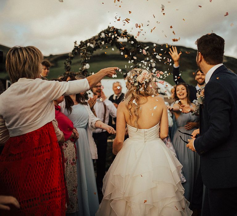 Confetti Moment | Outdoor Festival Beach Wedding at Aberdovey in Wales | Katie Ingram Photography