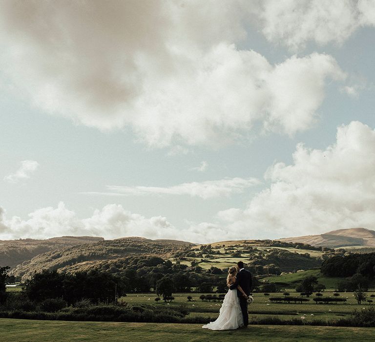 Bride & Groom portrait | Beach Wedding at Aberdovey in Wales | Katie Ingram Photography