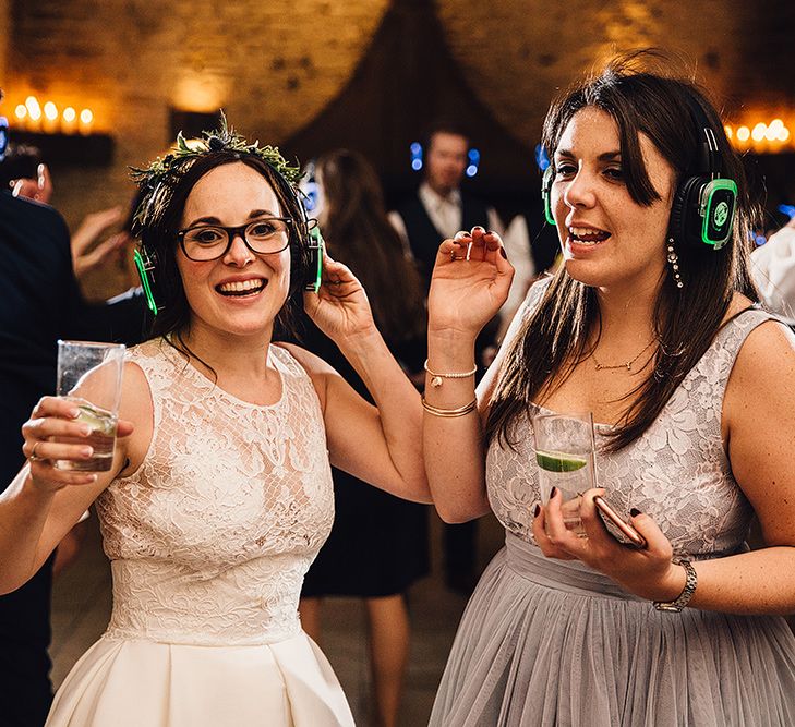 Wedding Reception at Stone Barn With A Silent Disco