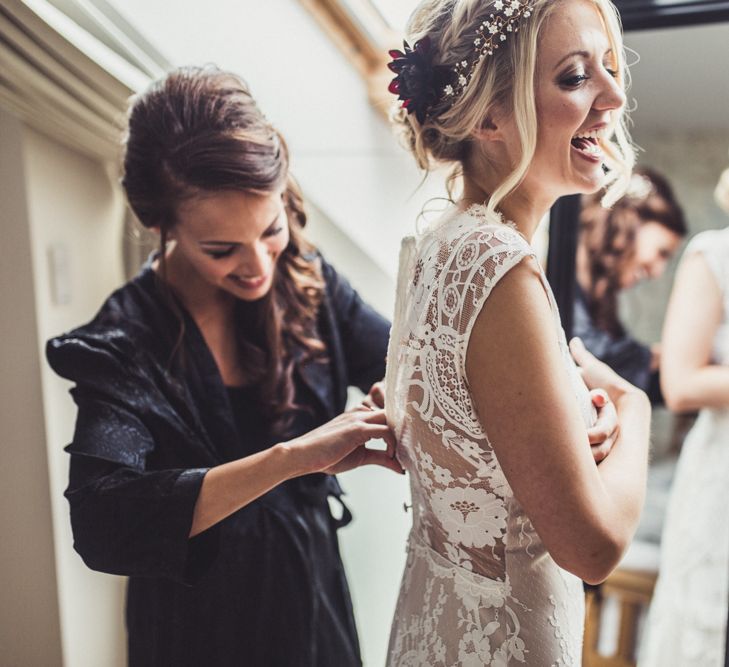 Bride In Claire Pettibone Dress