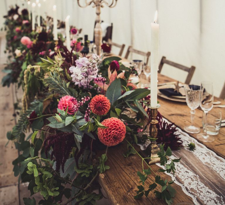 Autumnal Wedding Decor For A Marquee Wedding Cornwall