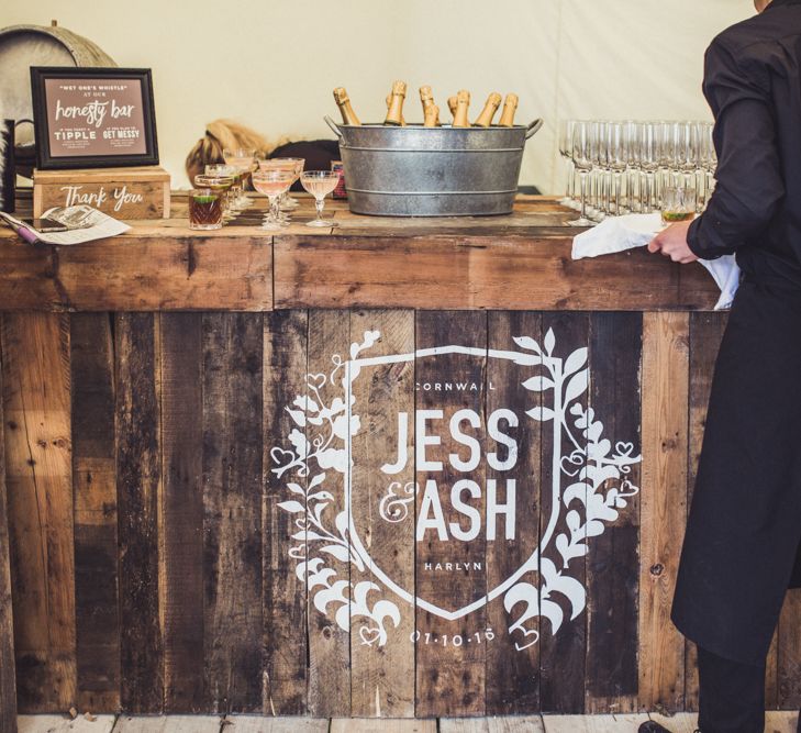 Personalised Bar For Wedding Reception From Made By Wood & Wood