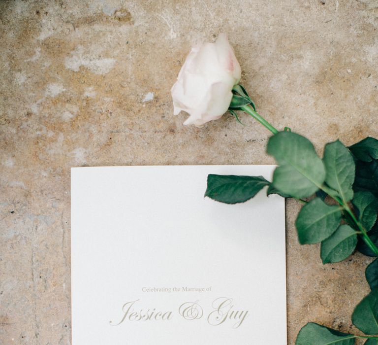 Elegant Emily & Jo Wedding Stationery | Outdoor Pastel Country Garden Wedding at Barnsley House in Cirencester | M and J Photography | Motion Farm Wedding Films