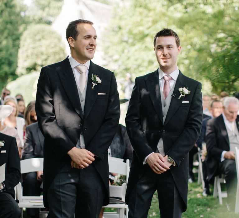 Groomsmen in Top & Tails | Outdoor Pastel Country Garden Wedding at Barnsley House in Cirencester | M and J Photography | Motion Farm Wedding Films