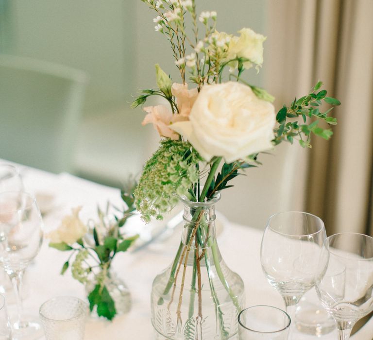 Flower Stems in Vases | Wedding Decor | Outdoor Pastel Country Garden Wedding at Barnsley House in Cirencester | M and J Photography | Motion Farm Wedding Films