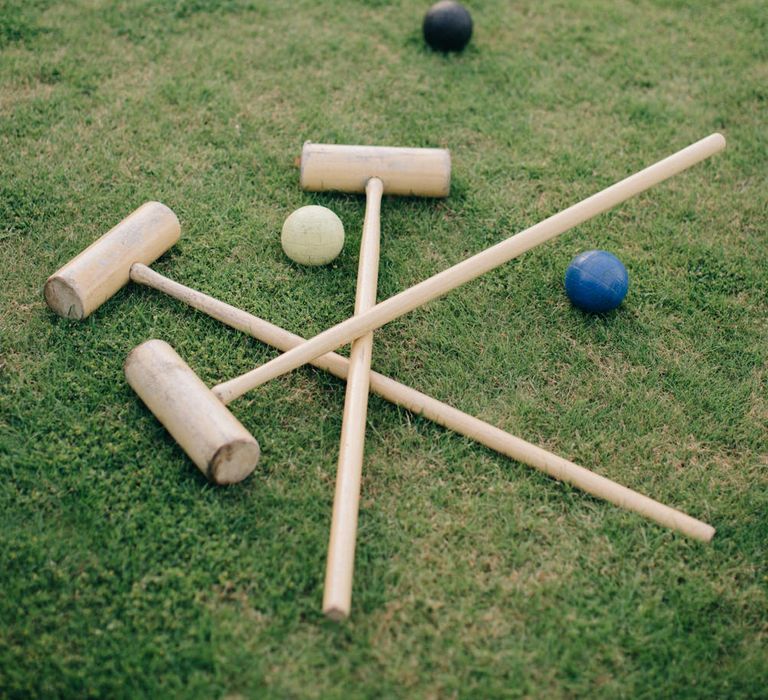 Croquet Garden Games | Outdoor Pastel Country Garden Wedding at Barnsley House in Cirencester | M and J Photography | Motion Farm Wedding Films