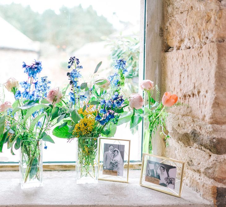 Healey Barn Winter Wedding With Bridesmaids In Navy With Bright Florals & Gold Accents With Images By Sarah Jane Ethan Photography