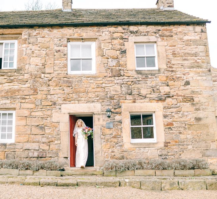 Healey Barn Winter Wedding With Bridesmaids In Navy With Bright Florals & Gold Accents With Images By Sarah Jane Ethan Photography