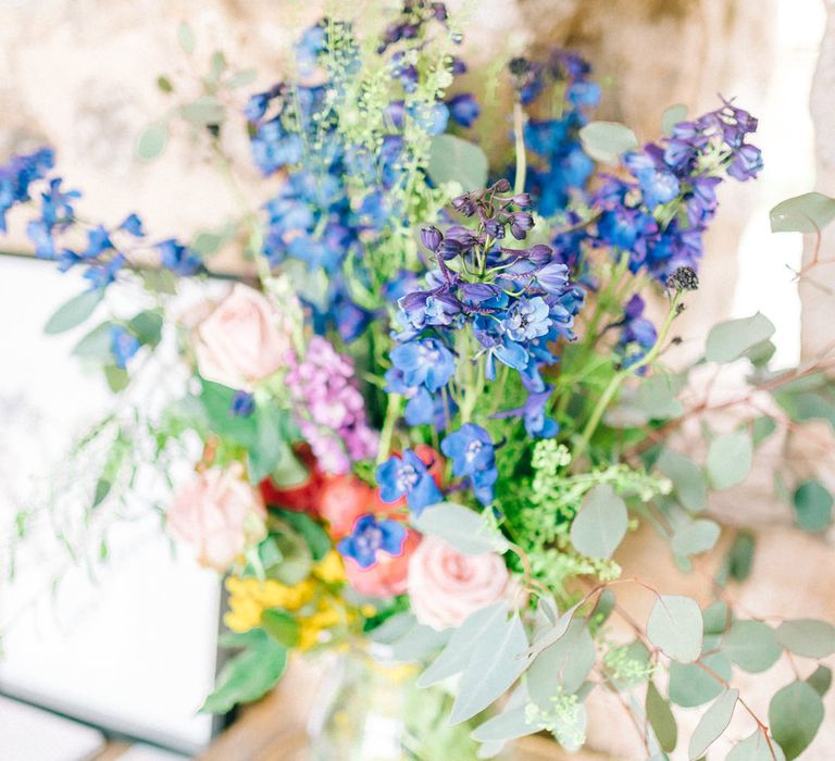 Healey Barn Winter Wedding With Bridesmaids In Navy With Bright Florals & Gold Accents With Images By Sarah Jane Ethan Photography