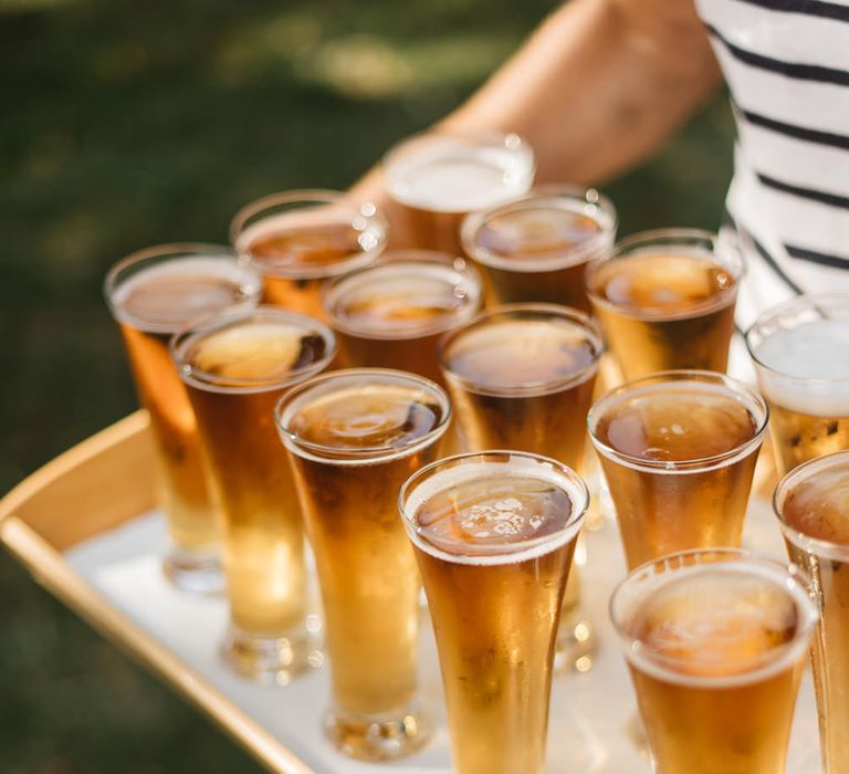 Wedding Drinks on serving platter.