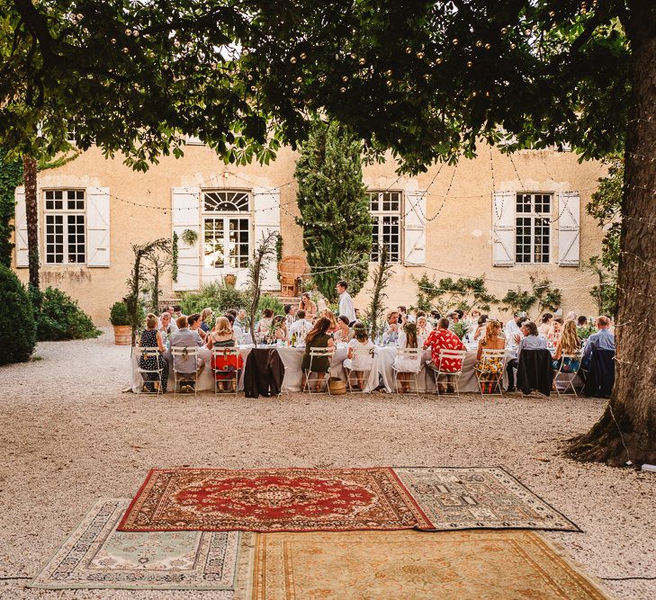 Outdoor Dining. Wedding Feast in France. Photography by Derek Smietana