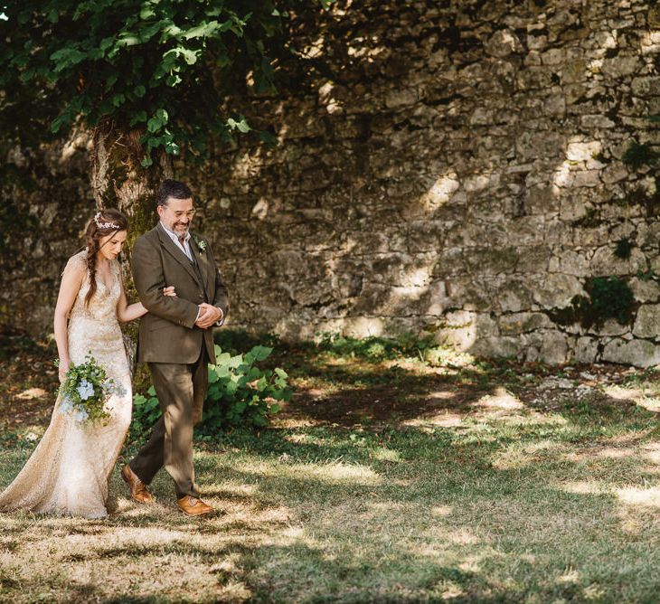 South West France Wedding. Amanda Wakeley bridal gown. Photography by Derek Smietana