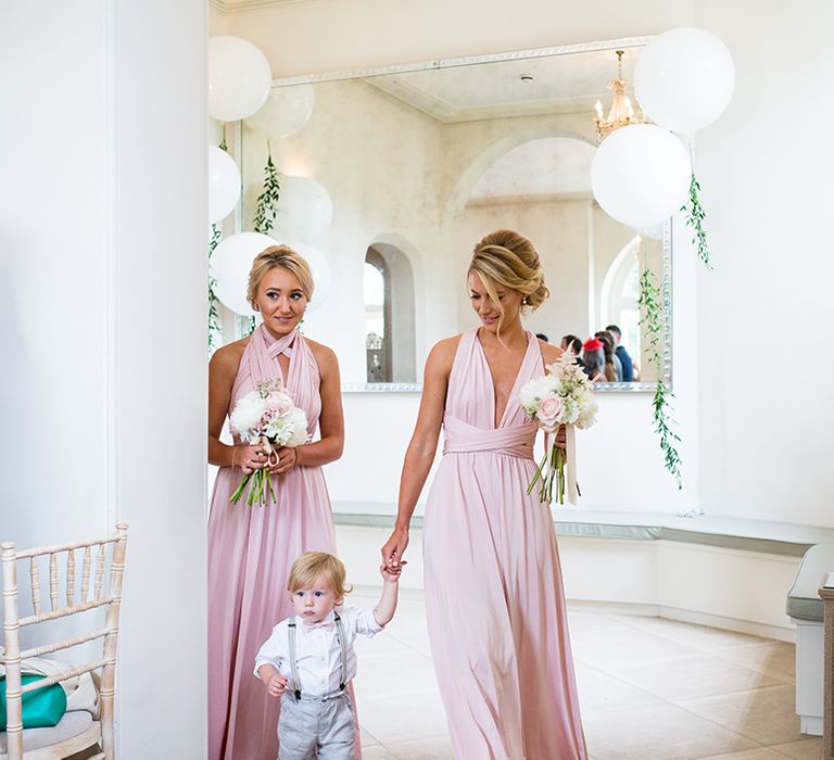 Bridesmaids in Pink Multiway Dresses