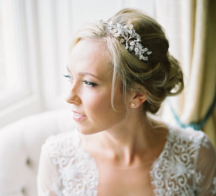 Bride in Suzanne Neville Camelia Gown | A Romantic Pastel Wedding at Dauntsey Park in the Wiltshire English Countryside | Imogen Xiana Photography